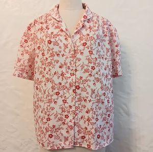 Vintage silky polyester button down. Size 42. Jc Penney Motion Blouse